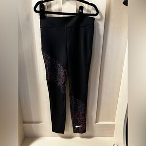 Nike Kids Black and Red Patterned Leggings